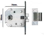 Cerradura antivibración en latón cromado.
