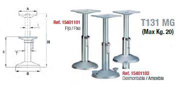 Pie de mesa en aluminio anodizado. T131 MG.