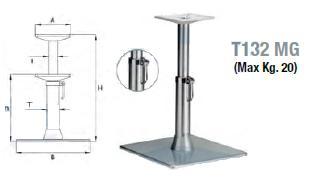 Pie de mesa en aluminio anodizado. T132 MG.