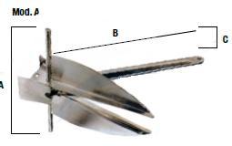 Ancla tipo DANFORTH en inox pulido 316.