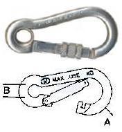 Mosquetón cierre-anilla Inox 316.
