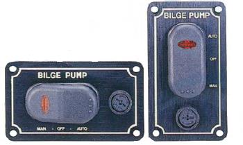 Panel de control con portafusibles aluminio negro. Interruptores con LED para bomba de achique