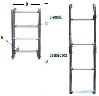 Escalera plegable en inox.