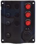 Panel control vertical con interruptores LED iluminados