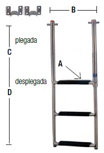 Escalera telescópica plegable.
