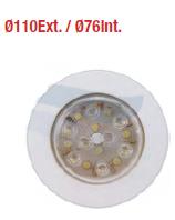 Plafón empotrable en plástico blanco. Con interuptor y 16 LEDS