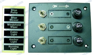 Panel control con interruptor y fusible