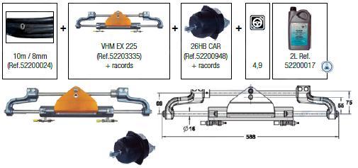 Kit dirección fueraborda. VHM EX 225.