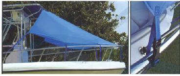 Toldo de proa flexible y resistente.