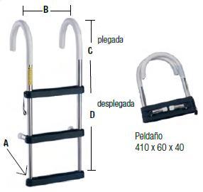 Escalera telescópica en inox.
