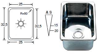 Fregadero inox 325x255mm